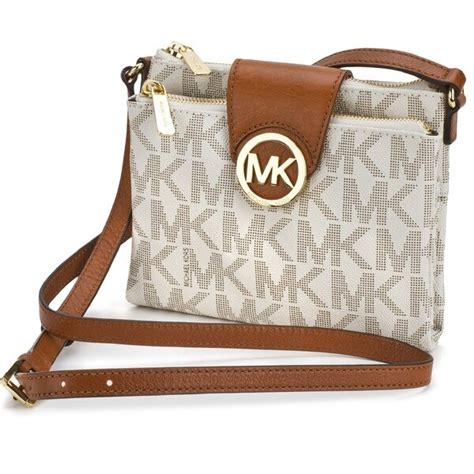 michael kors fulton large vanilla signature crossbody handbag|Michael Kors fulton wallet.